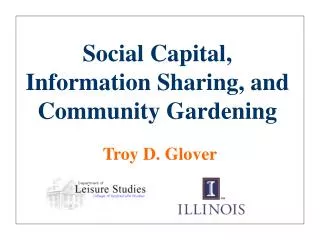 Social Capital, Information Sharing, and Community Gardening