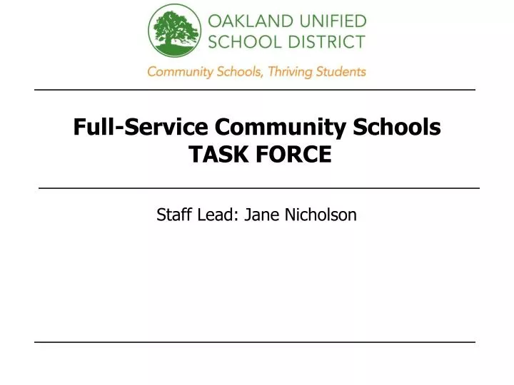 full service community schools task force