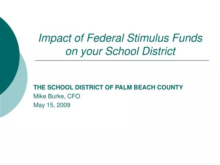 impact of federal stimulus funds on your school district