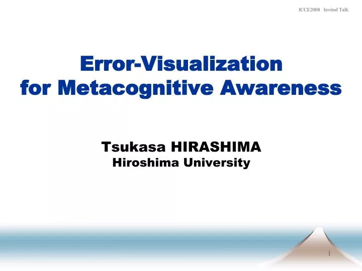 error visualization for metacognitive awareness tsukasa hirashima hiroshima university