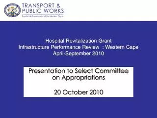 Presentation to Select Committee on Appropriations