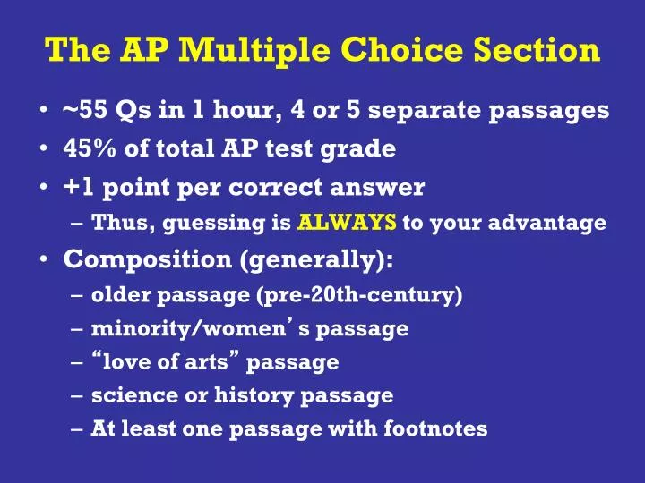 the ap multiple choice section