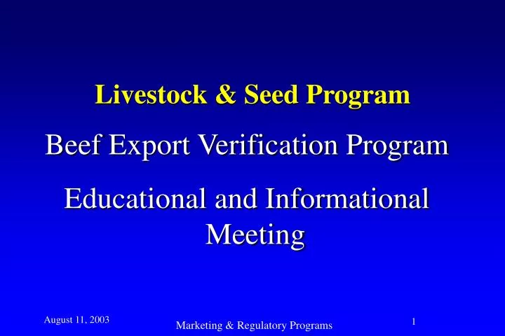 livestock seed program