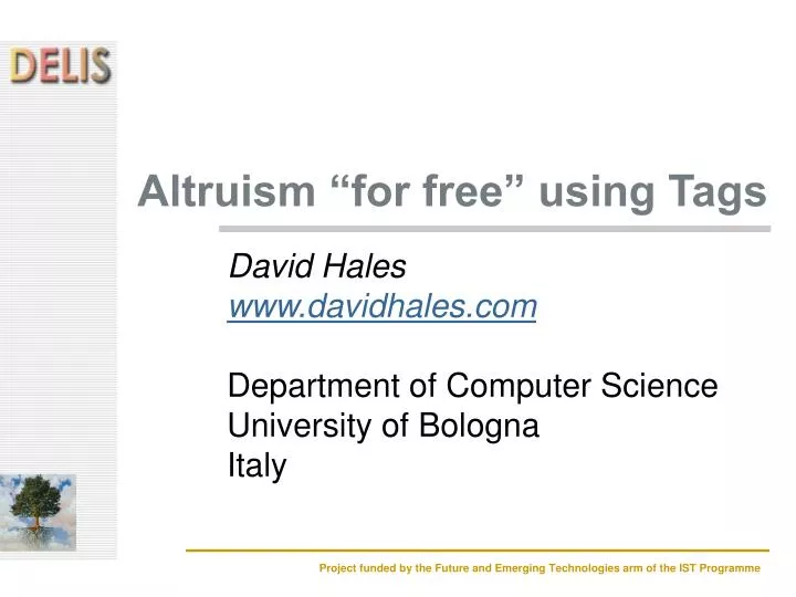 altruism for free using tags