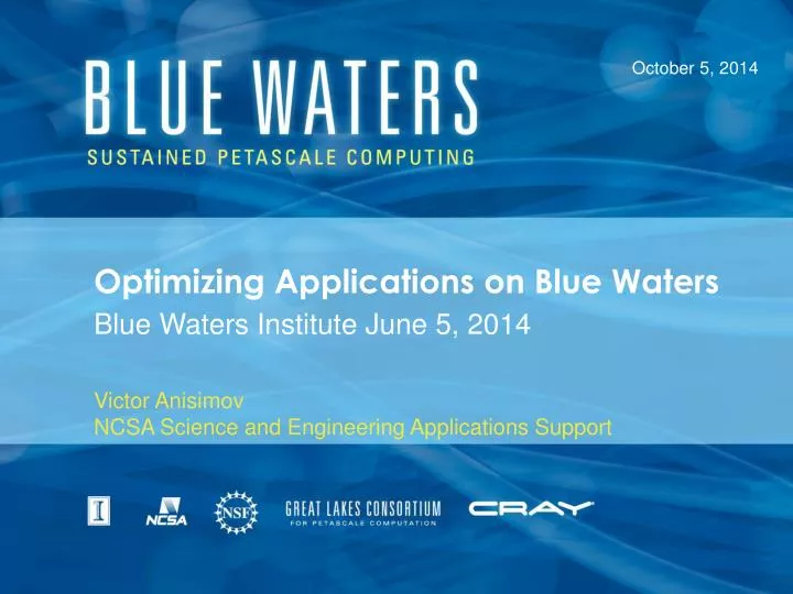 optimizing applications on blue waters