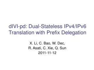 dIVI-pd: Dual-Stateless IPv4/IPv6 Translation with Prefix Delegation