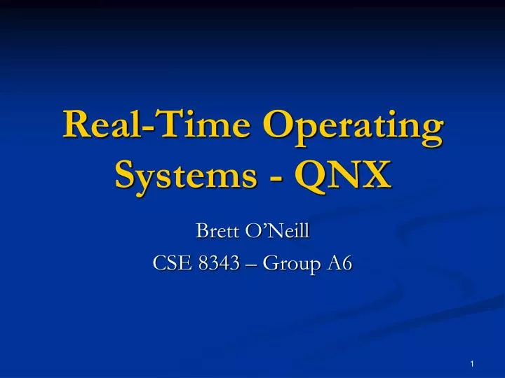 real time operating systems qnx