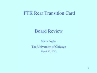 FTK Rear Transition Card