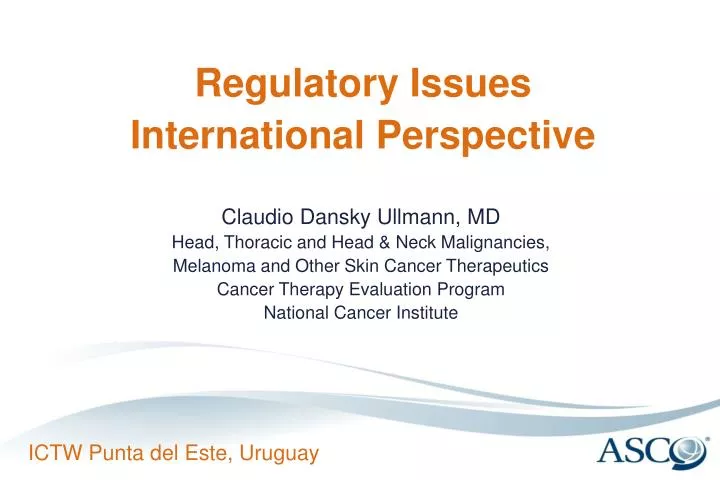 regulatory issues international perspective