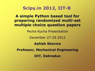 Scipy 2012, IIT-B