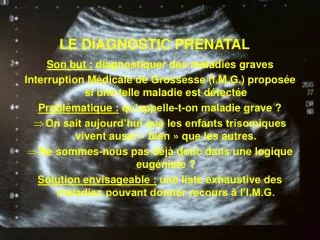 le diagnostic prenatal