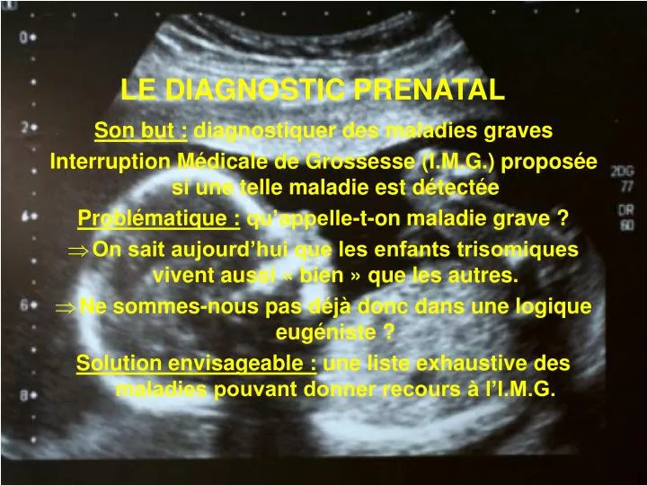 le diagnostic prenatal