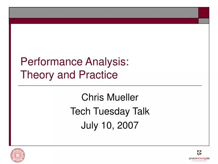 performance analysis theory and practice