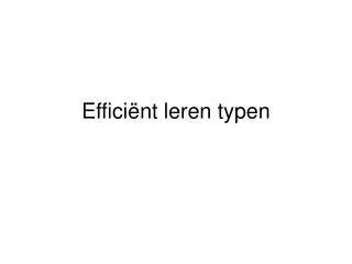 effici nt leren typen