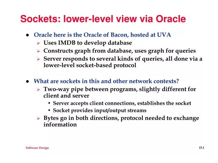 sockets lower level view via oracle
