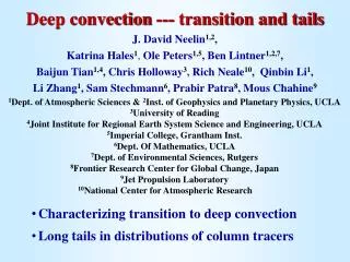 Deep convection --- transition and tails