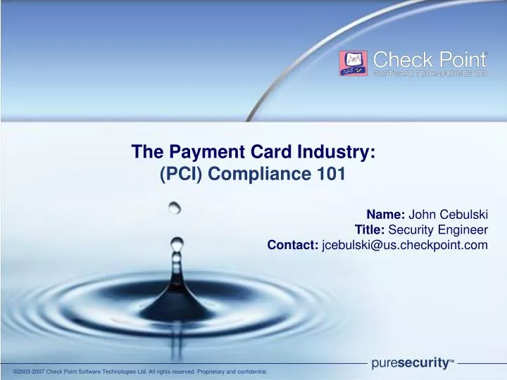 the payment card industry pci compliance 101