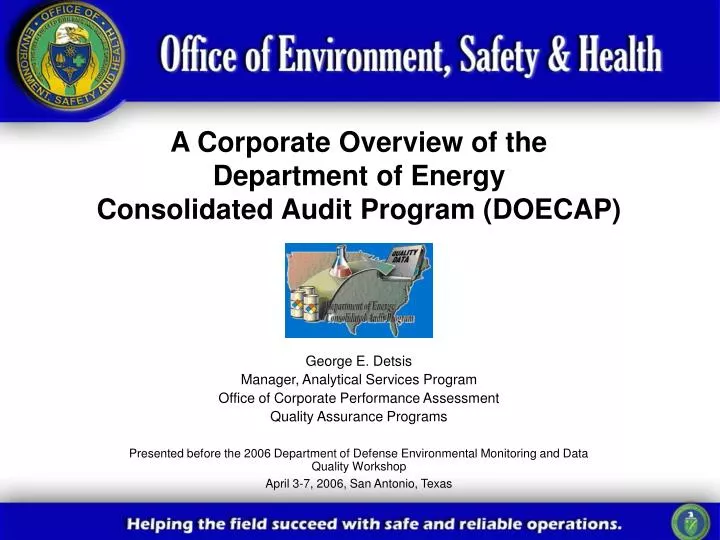a corporate overview of the department of energy consolidated audit program doecap