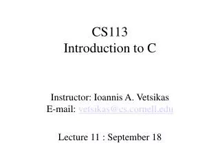 CS113 Introduction to C
