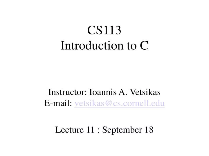cs113 introduction to c
