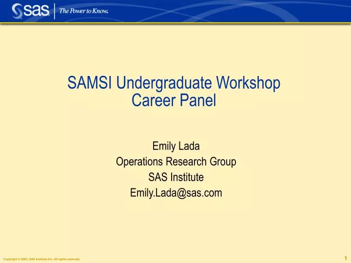samsi undergraduate workshop career panel