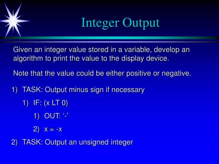 integer output
