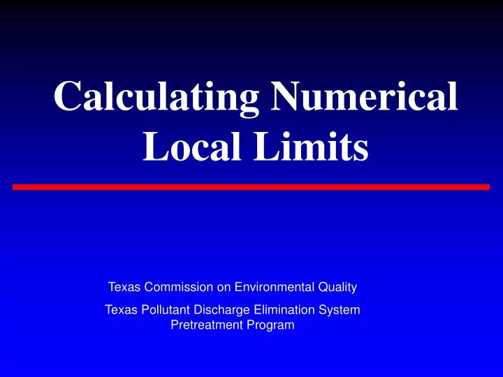 calculating numerical local limits