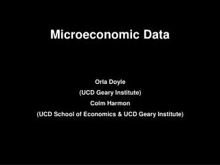Microeconomic Data