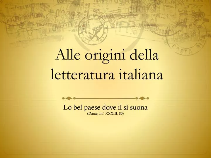 alle origini della letteratura italiana
