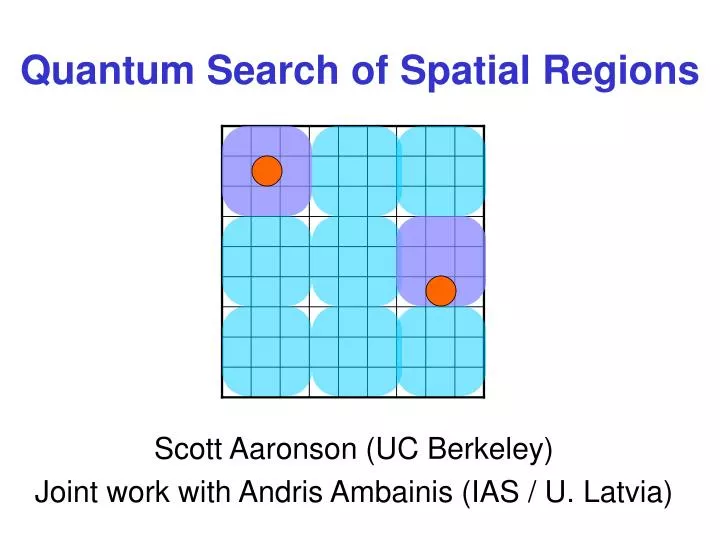 quantum search of spatial regions