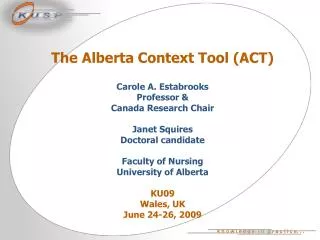 The Alberta Context Tool (ACT)