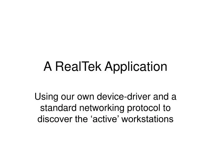 a realtek application
