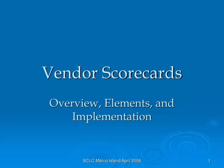 vendor scorecards