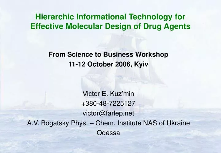 hierarchic informational technology for effective molecular design of drug agents