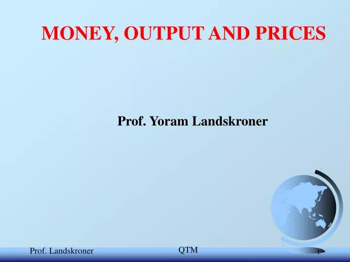 money output and prices