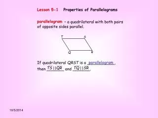 Lesson 5-1 Properties of Parallelograms