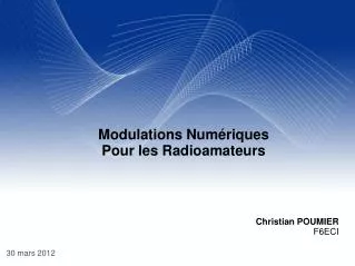 modulations num riques pour les radioamateurs