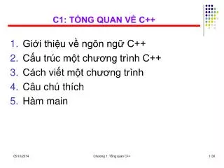 c1 t ng quan v c