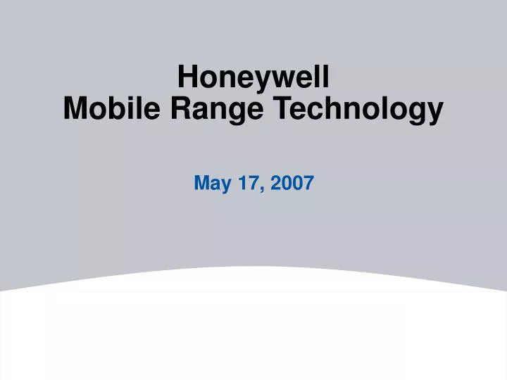 honeywell mobile range technology