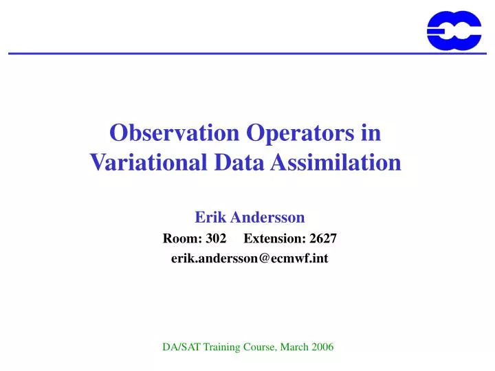 observation operators in variational data assimilation