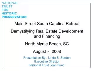Main Street South Carolina Retreat Demystifying Real Estate Development and Financing