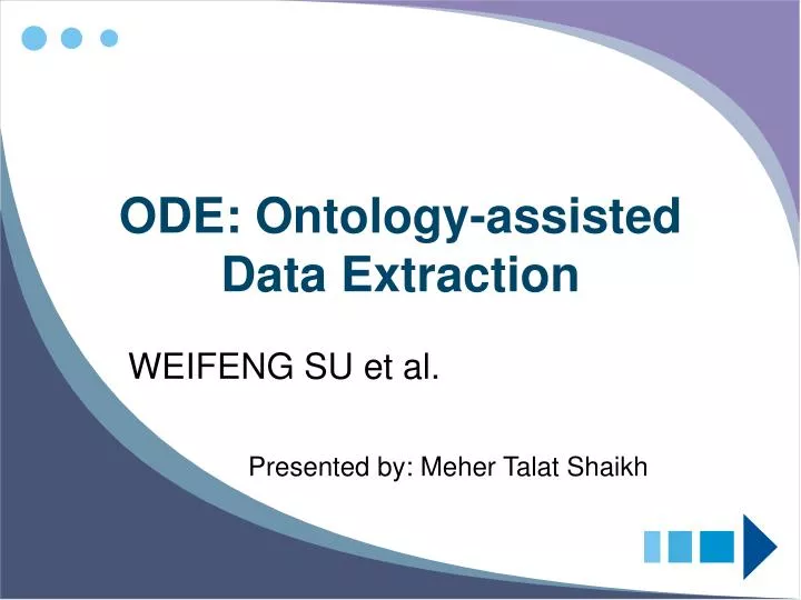ode ontology assisted data extraction