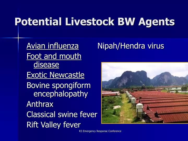 potential livestock bw agents