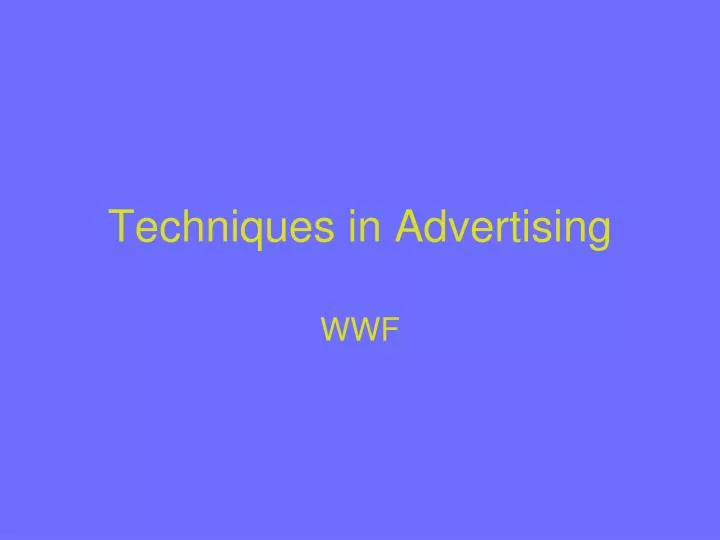 techniques in advertising