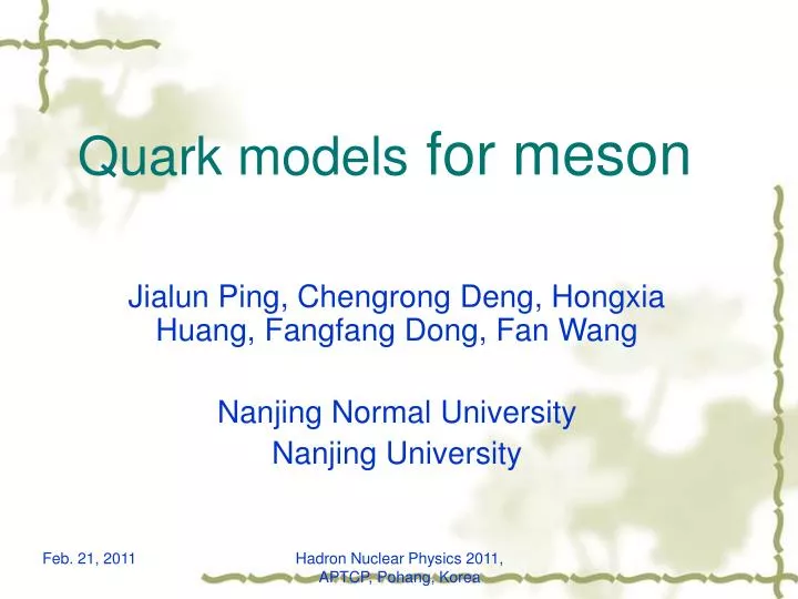 quark models for meson