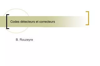 codes d tecteurs et correcteurs