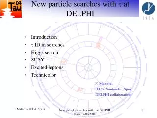 New particle searches with t at DELPHI