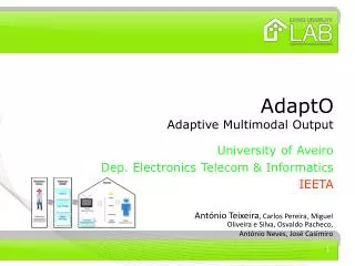 AdaptO Adaptive Multimodal Output