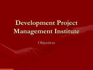 Development Project Management Institute