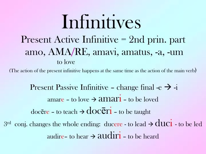 infinitives